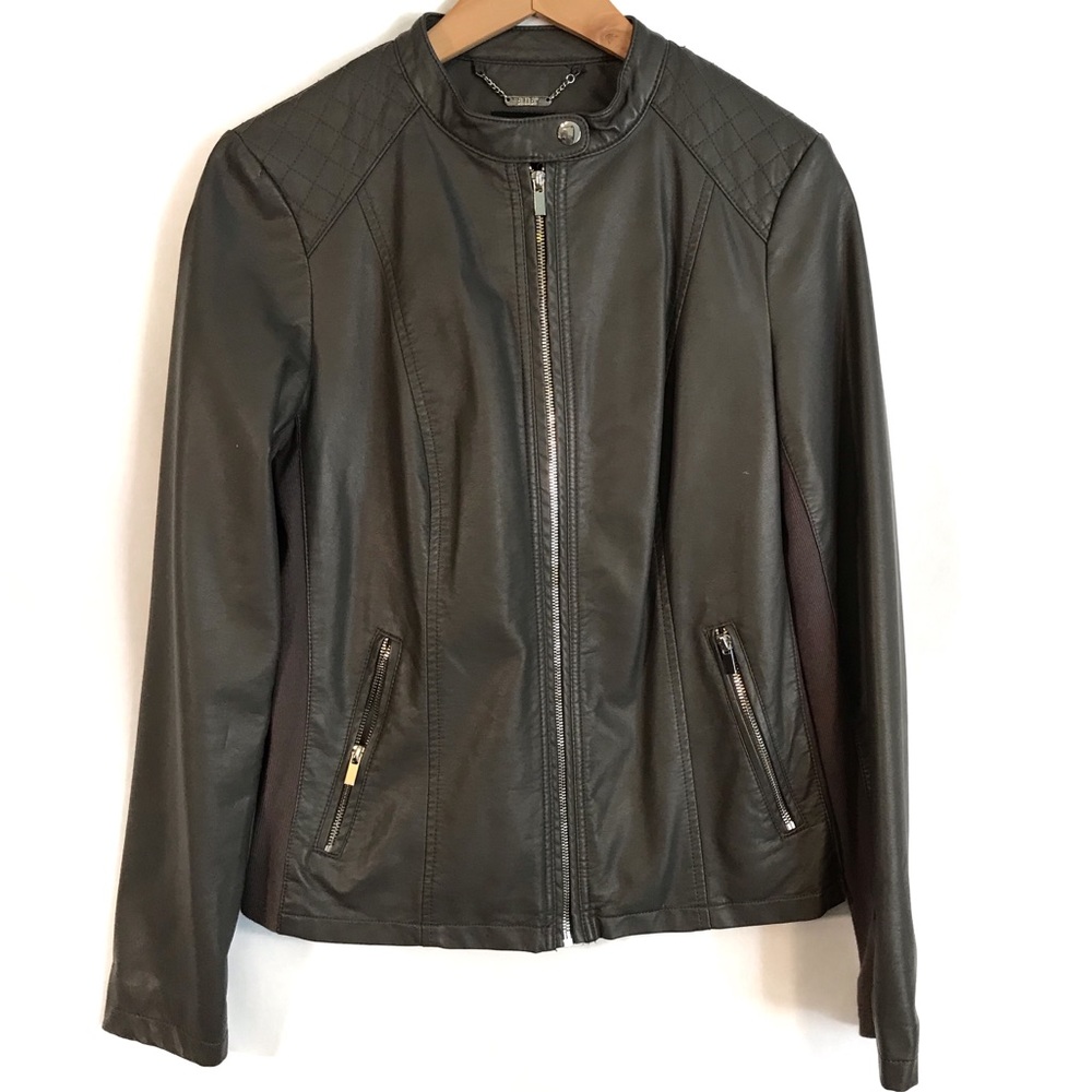 ANA Scuba Jacket in gray vegan leather